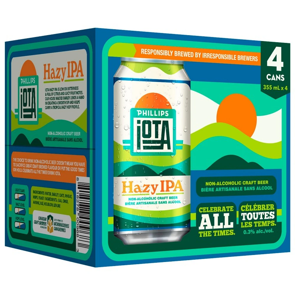 Phillips Iota Non Alcoholic Hazy IPA - 4 x 355ml