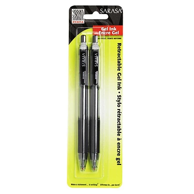 Sarasa Retractable Gel Pens - Black - 2 pack