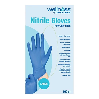 Wellness by London Drugs Nitrile Gloves - Large - 100's