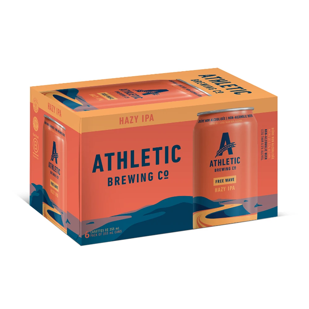 Athletic Brewing Co. Free Wave Non Alcoholic Beer - Hazy IPA - 6x355ml