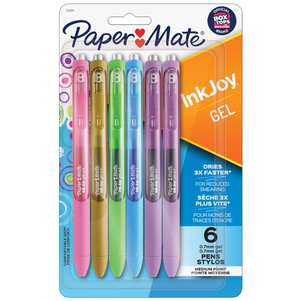 Paper Mate InkJoy Gel Retractable Pens - 0.7mm - 6pk