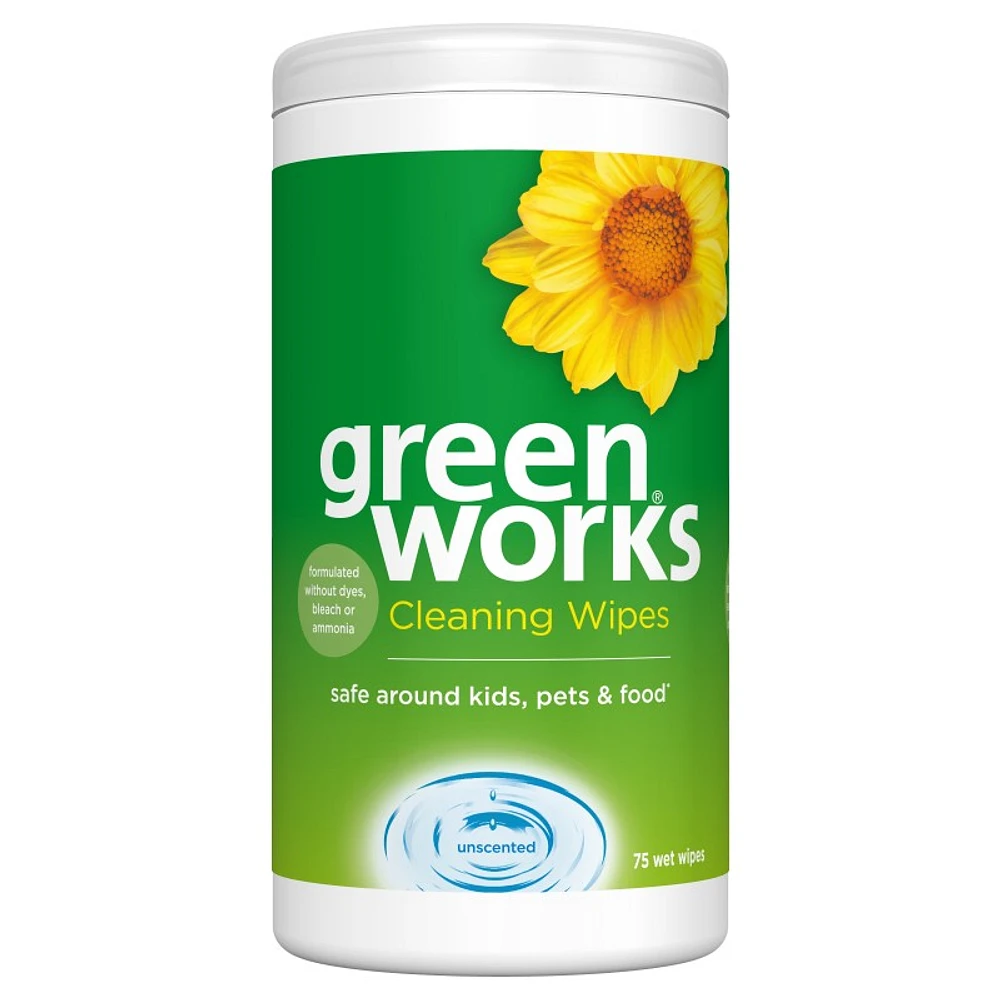 Green Works Cleaning Wipes - Unscented - 75s