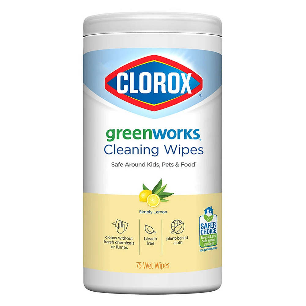 Green Works Cleaning Wipes - Simply Lemon - 75s