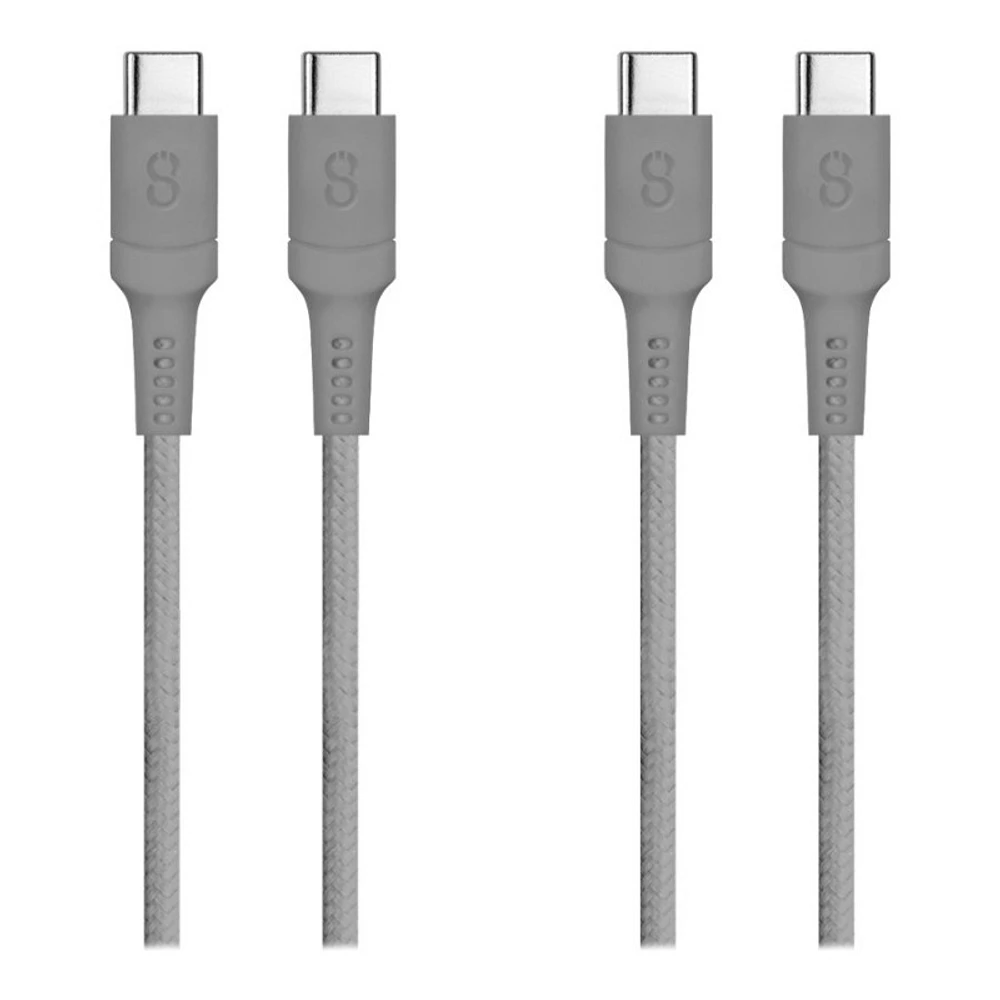 LOGiiX Piston Connect Braid USB-C to USB-C - Graphite Gray - 1.2m - 2 pack