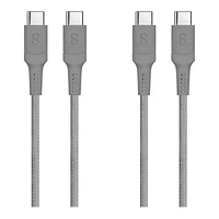 LOGiiX Piston Connect Braid USB-C to USB-C - Graphite Gray - 1.2m - 2 pack