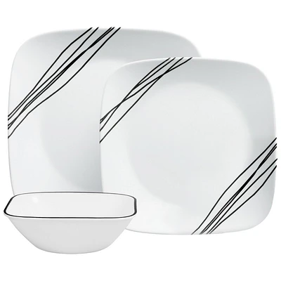 Corelle Simple Sketch Square Dinnerware Set - 12piece