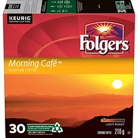 Keurig Folgers Morning Cafe Light Roast K-Cup Coffee Pods - 30pk