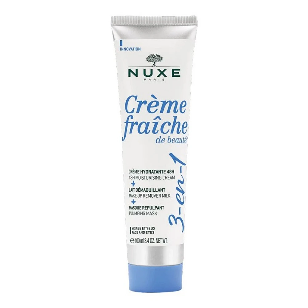 Nuxe CrÃ¨me FraÃ®che de BeautÃ© 3-in-1, 48-hour Moisturizing Cream, Make-Up Remover, Milk Plumping Mask - 100ml