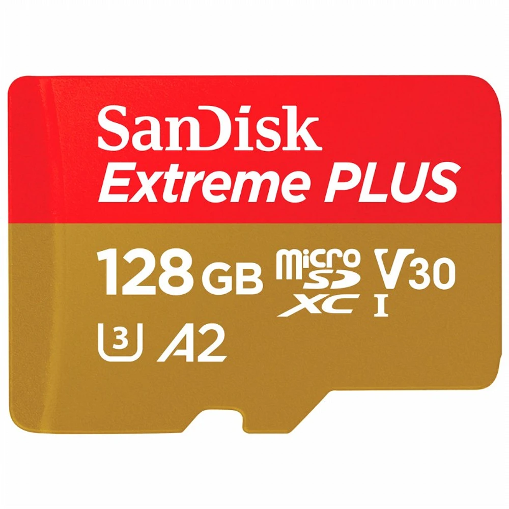 SanDisk Extreme Plus 128GB microSDXC Card A2 - SDSQXBD-128G-CN6MA