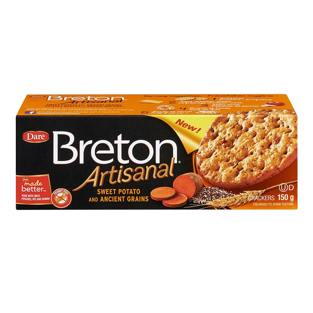 Breton Artisanal Crackers - Sweet Potato and Ancient Grains - 150g