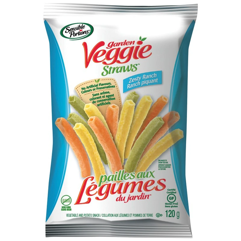 Sensible Portions Garden Veggie Straws Zesty Ranch - 120g