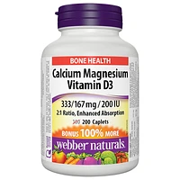 Webber Naturals Calcium Magnesium with Vitamin D3 333/167mg - 100s