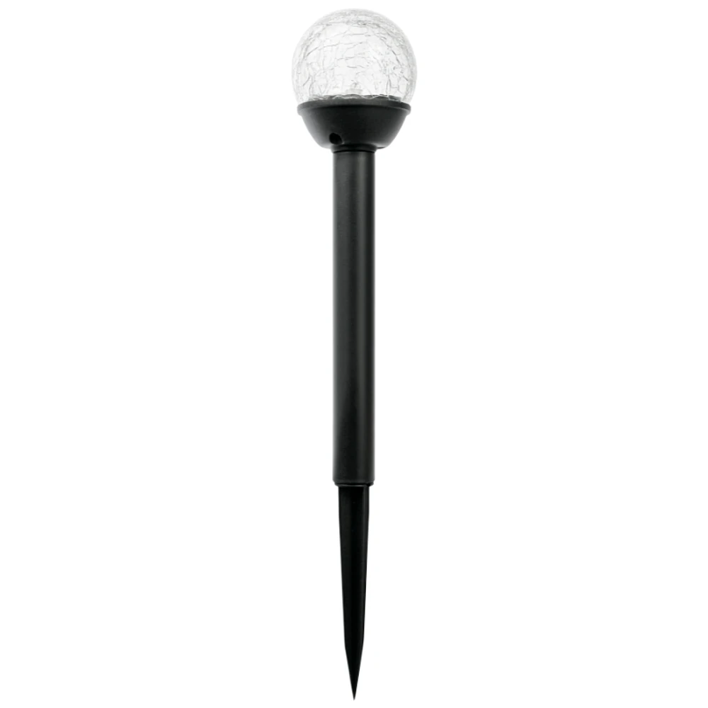 Moonrays Crackle Glass Ball Solar Stake Light - 3 pack