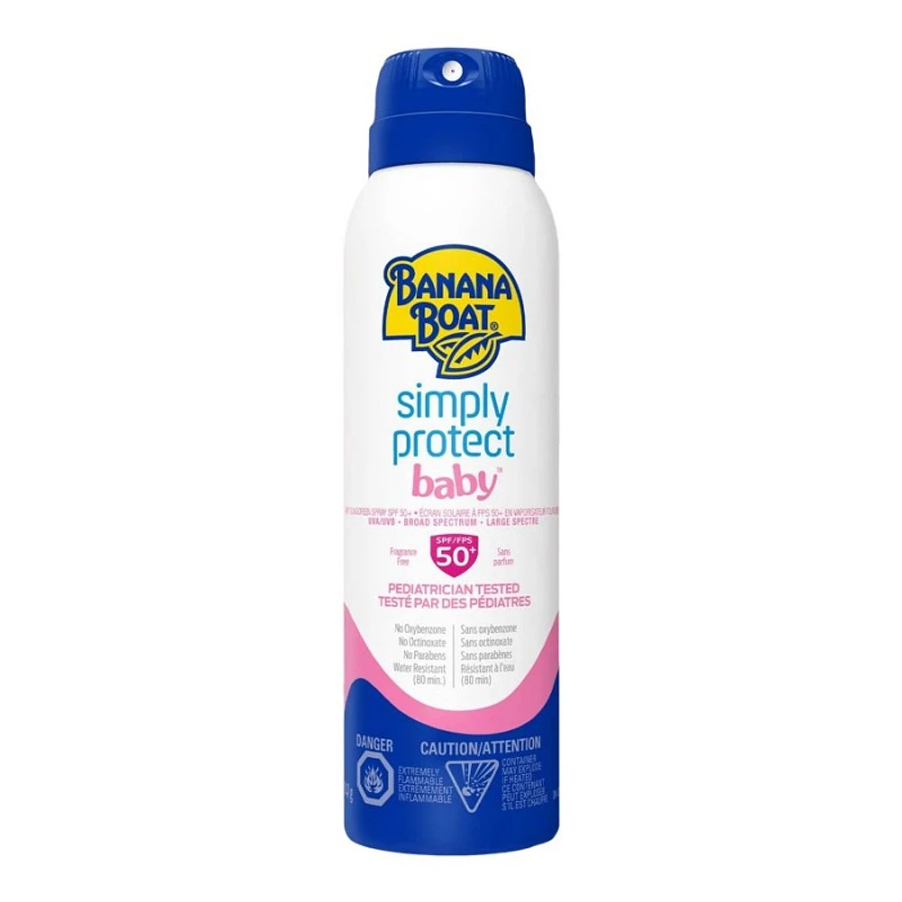 Banana Boat Simply Protect Baby Sunscreen Spray - SPF 50+ - 141g
