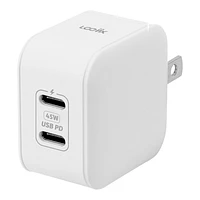 LOGiiX Power Cube 45 Duo 2 x USB-C Power Adapter - White - LGX-13500