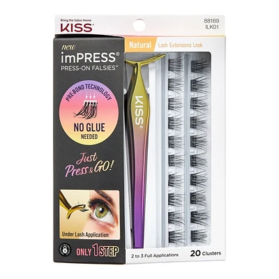 Kiss ImPRESS Press-on Falsies Natural Eyelash Extensions Kit - 20's