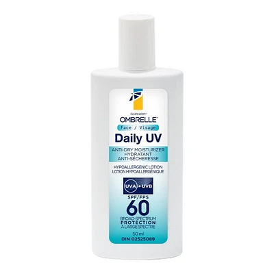 Garnier Ombrelle Daily UV Anti-Dry Moisturizer Hypoallergenic Lotion - SPF 60 - 50ml