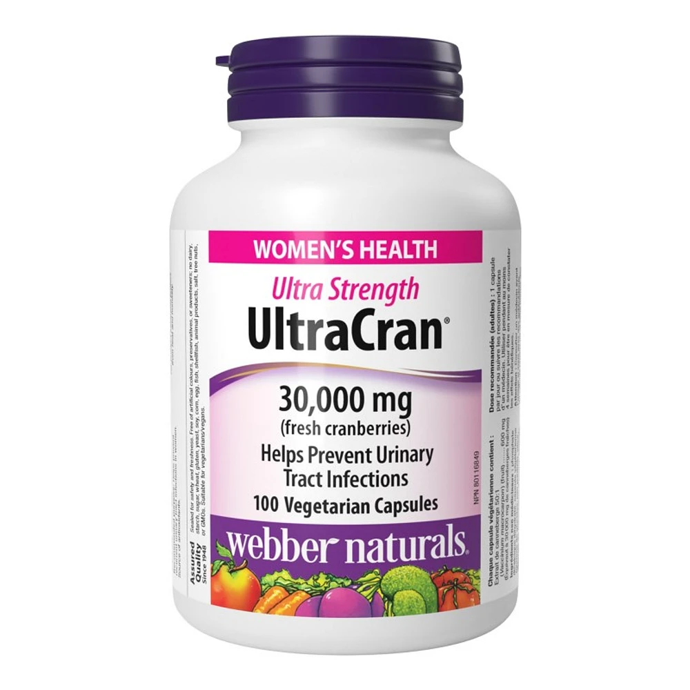 Webber Naturals Ultra Strength UltraCran Cranberry Vegetarian Capsules - 30000mg - 100's