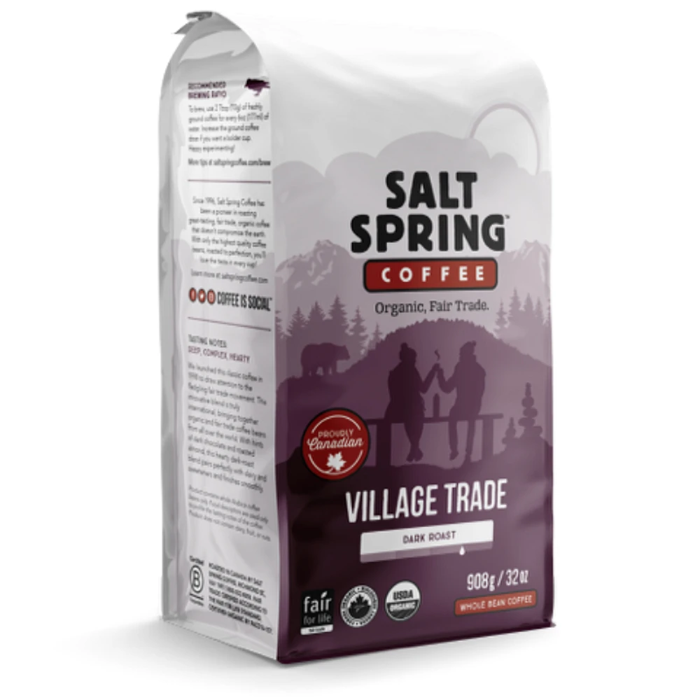 Salt Spring Coffee Village Trade Whole Bean Coffee - 908g