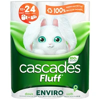 Cascades Fluff Enviro Double Roll Bathroom Tissue - 12 Rolls