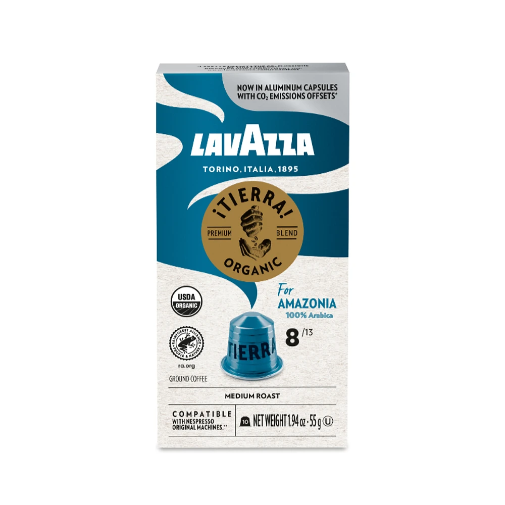 Lavazza Amazonia Organic Ground Coffee - Medium Roast - 10s