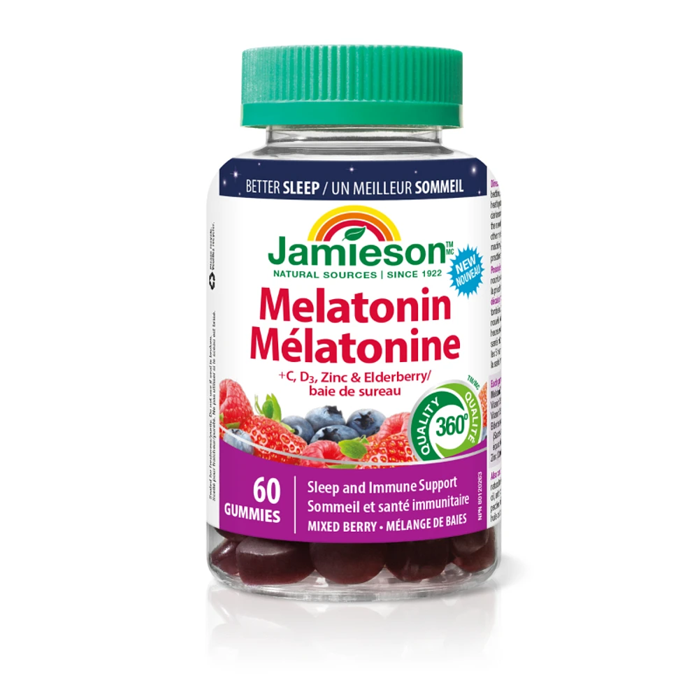 Jamieson Melatonin Gummies with Vitamin C and D - 60's