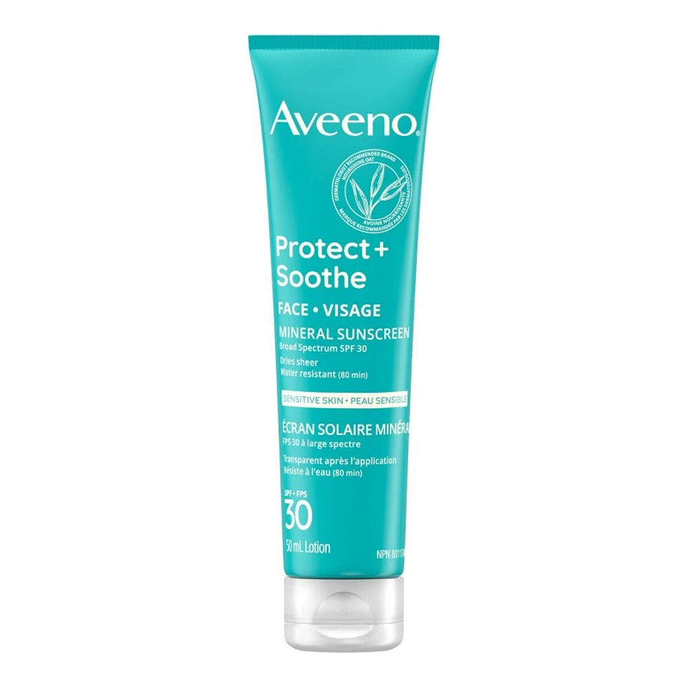 Aveeno Protect + Soothe Face Mineral Sunscreen - SPF 30 - 50ml