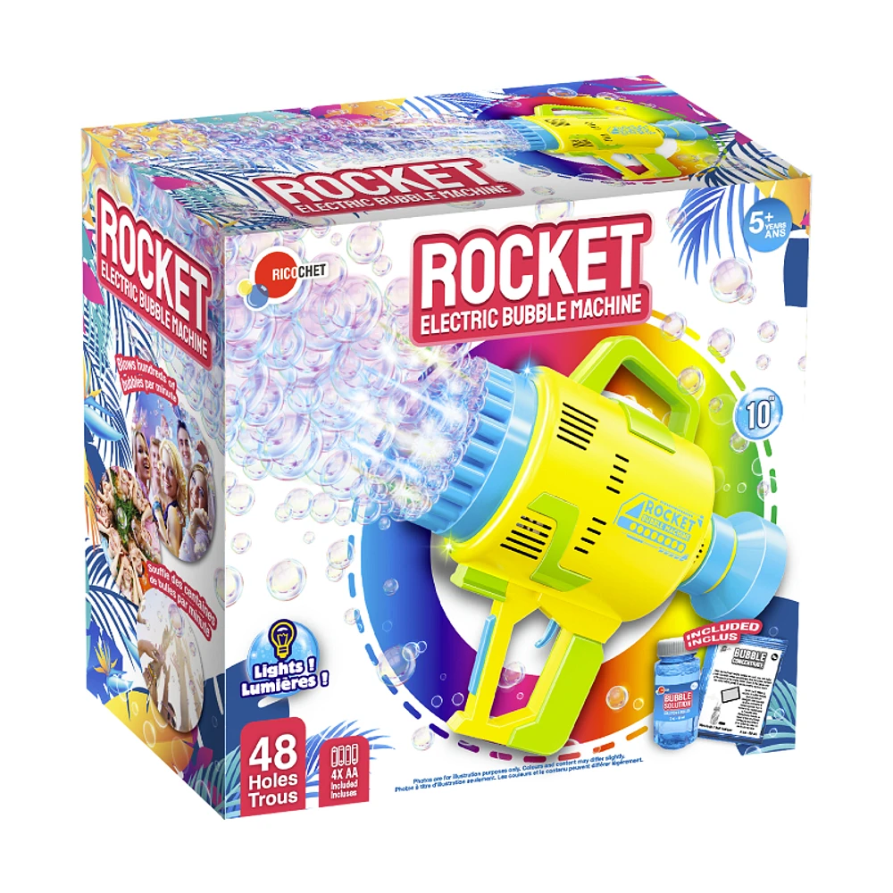 Rocket Electric Bubble Machine - Multi Colour