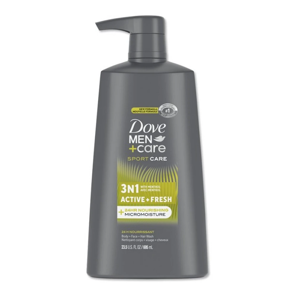 Dove Men+Care Sportcare 3 in 1 Active+Fresh Body Wash - 695ml