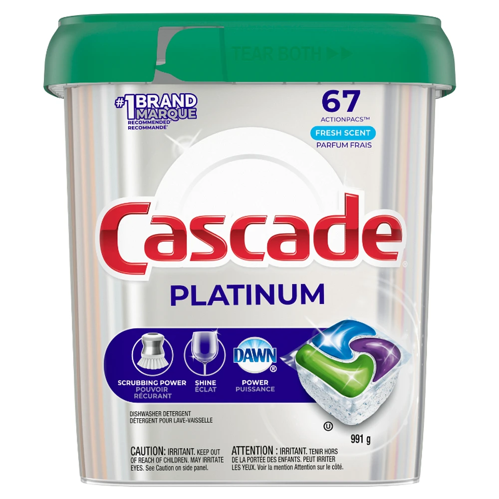 Cascade Platinum Fresh Dishwasher Detergent - XL - 67s