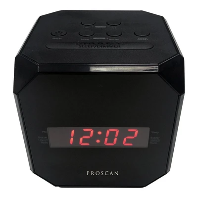 Proscan AM/FM Clock Radio - Black - PCR1420