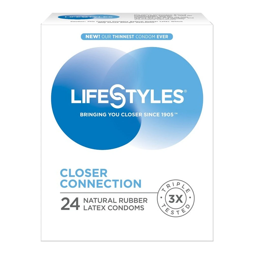 LifeStyles Closer Connection Lubricated Condoms - 24's