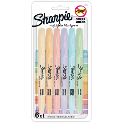 Sharpie Highlighter Smear Guard - Pastel - 6 pack