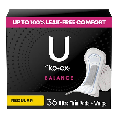 U by Kotex Balance Ultra Thin Sanitary Pad - Regular - 36 Count