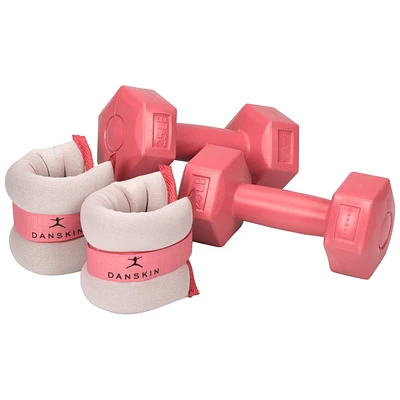 Danskin 2x2.5lb Dumbbells & 2x1lb Ankle Weights Kit