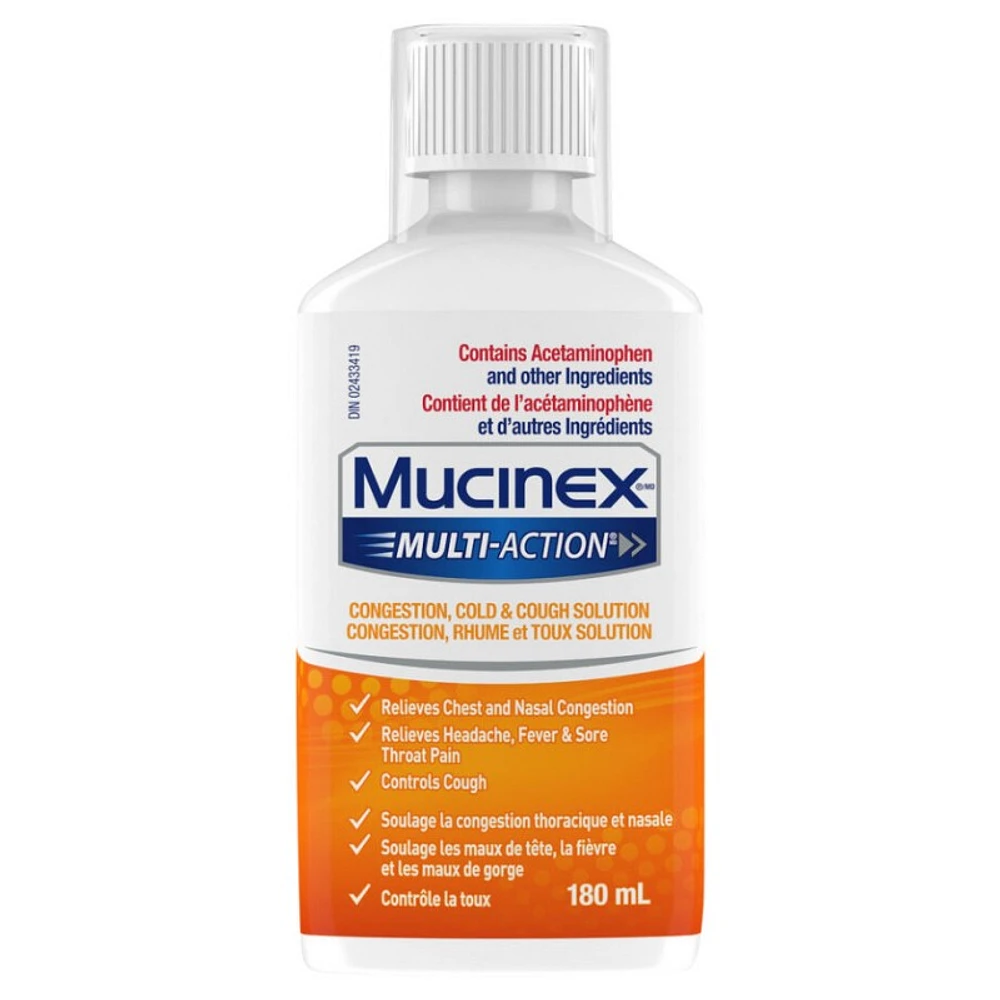 MUCINEX Multi-Action Liquid Cough And Cold Solution - 180ml