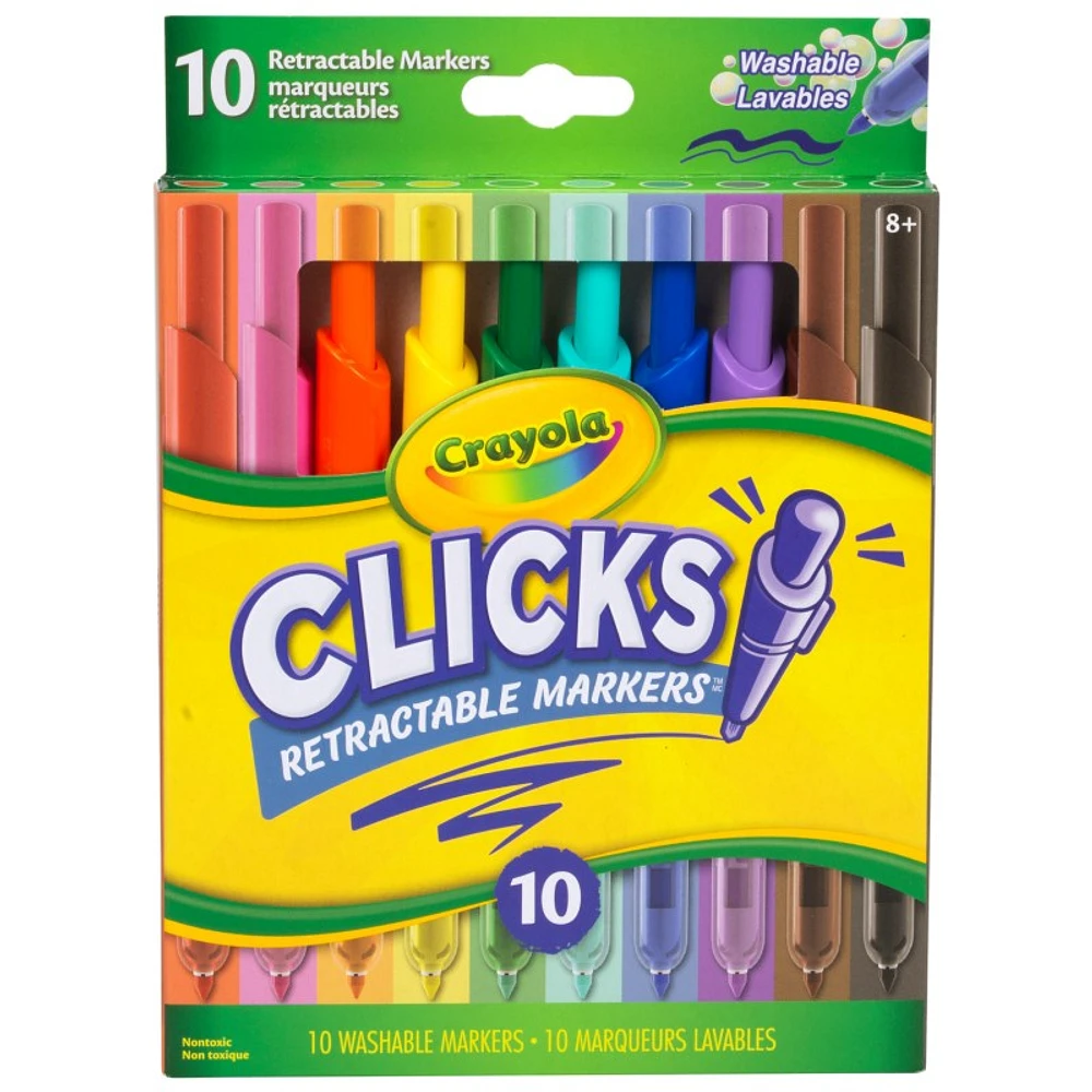 Crayola Super Clicks Retractable Markers - 10pce