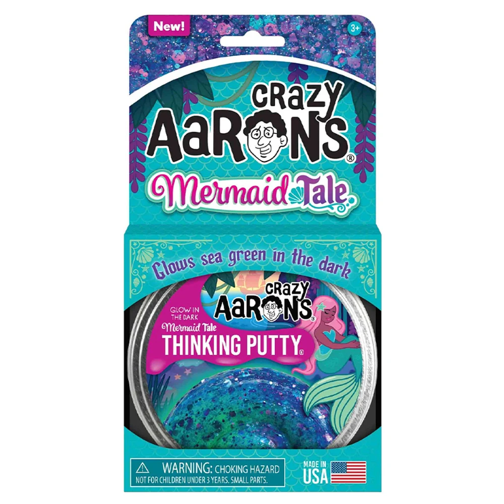 Crazy Aaron's Glowbrights Thinking Putty - Mermaid Tale - 4 Inches