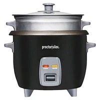 Proctor Silex Rice Cooker & Steamer - Black - 6 cups - 37510