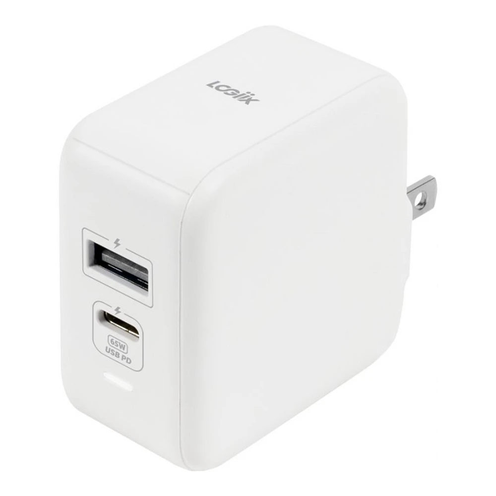 LOGiiX Power Plus 65 Duo USB-A & USB-C Power Adapter - LGX-13549