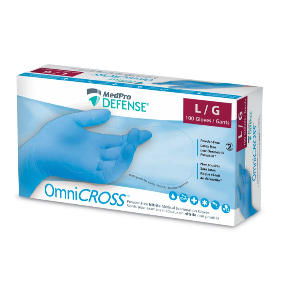 MedPro Defense OmniCROSS Nitrile Gloves - Large - 100 piece