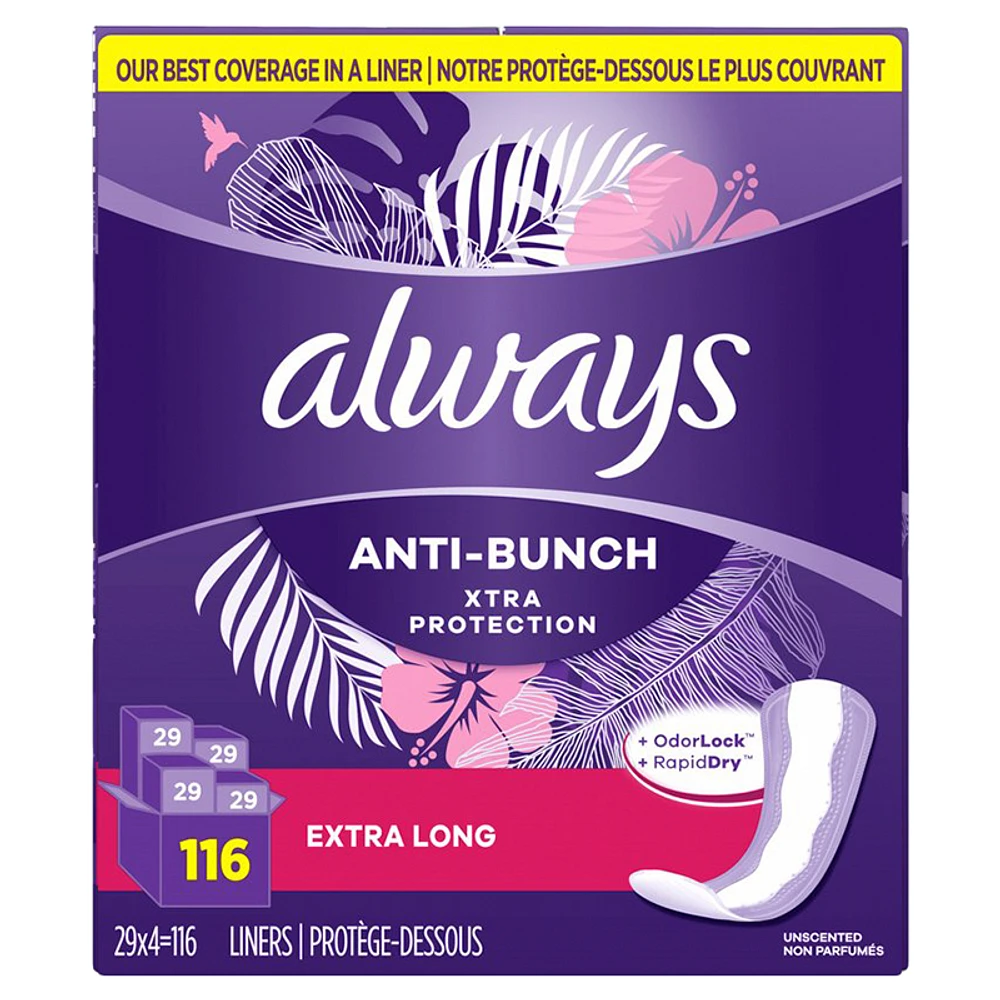 Always Xtra Protection Pantyliners - Extra Long - 116's