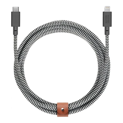 Native Union Belt XL USB-C to Lightning Cable - Zebra Black - 3m