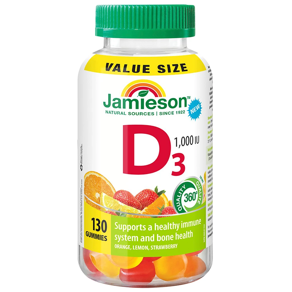 Jamieson Vitamin D3 Gummies - 1000 IU - 130's