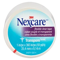 3M Nexcare Clear Transpore Stretchy Tape - 25.4mm x 9.14m