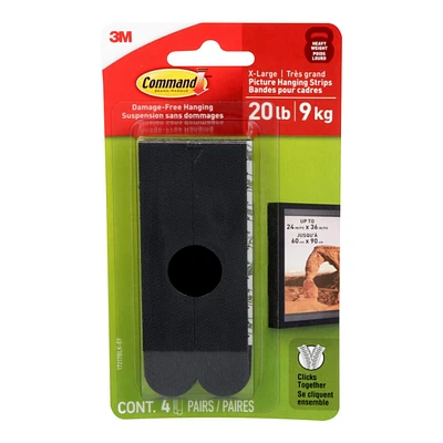 Command Mounting Adhesive - Extra Large - Black - 4 pairs