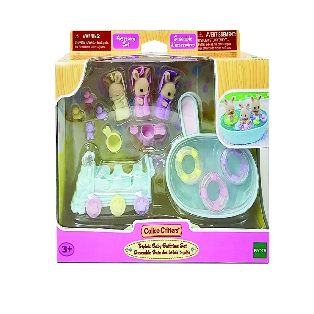 Calico Critters Triplets Baby Bath Time Set