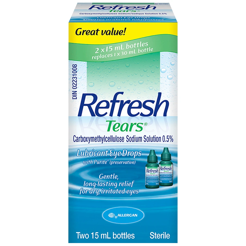 Refresh Tears Lubricant Eye Drops - 2x15ml