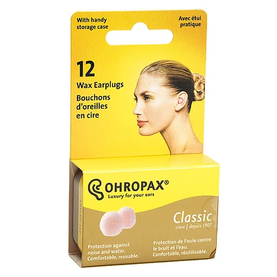 Ohropax Wax Ear Plugs - 12 Pack