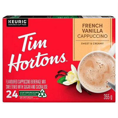 Tim Hortons Instant Cappuccino French Vanilla Powder Coffee - 24pack